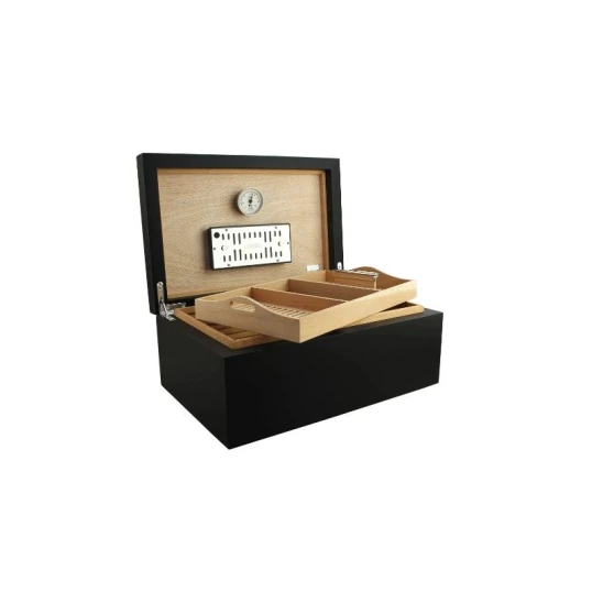 Adorini Torino Grande Deluxe humidor – fekete, nagy méretű szivardoboz, 125 szál szivar részére