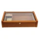 Adorini Vega Deluxe üvegtetejű spanyol cédrusfa humidor, mahagóni barna - kb. 70 - 75 szál szivarnak - Humidor 40-80 szál szivarnak