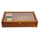 Adorini Vega Deluxe üvegtetejű spanyol cédrusfa humidor, mahagóni barna - kb. 70 - 75 szál szivarnak