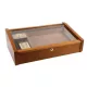 Adorini Vega Deluxe üvegtetejű spanyol cédrusfa humidor, mahagóni barna - kb. 70 - 75 szál szivarnak