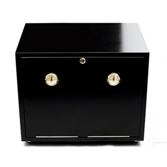 Adorini Habana Deluxe fekete lakkozott humidor szekrény – 500 szál szivar részére - Humidor 80-150 szál szivarnak