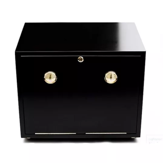 Adorini Habana Deluxe fekete lakkozott humidor szekrény – 500 szál szivar részére
