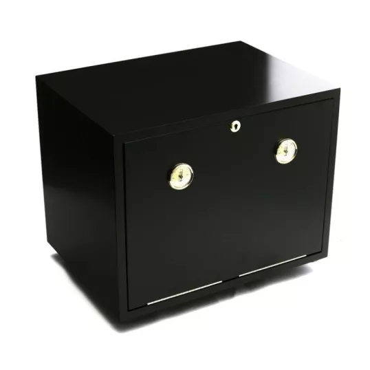 Adorini Habana Deluxe fekete lakkozott humidor szekrény – 500 szál szivar részére