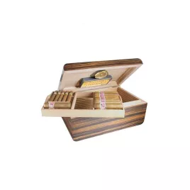 Adorini Novara L Deluxe humidor világos barna ébenfa mintás szivardoboz, kivehető tálcával - 150 szál szivar részére