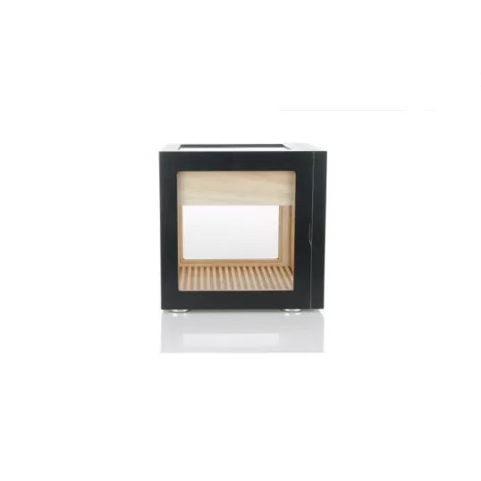 Adorini Cube Deluxe fekete humidor szekrény – körben üveges kivitel, 100 szál szivar részére