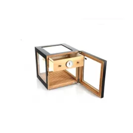 Adorini Cube Deluxe fekete humidor szekrény – körben üveges kivitel, 100 szál szivar részére