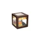 Adorini Cube Deluxe humidor diófa színben – körbe üveges szivar szekrény 100 szál szivarhoz - Humidor 80-150 szál szivarnak
