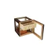 Adorini Cube Deluxe humidor diófa színben – körbe üveges szivar szekrény 100 szál szivarhoz - Humidor 80-150 szál szivarnak