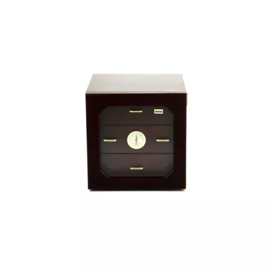 Adorini Chianti-M Deluxe humidor rózsafa borítással – fiókos szivar szekrény üvegajtóval, 125 szál szivarhoz