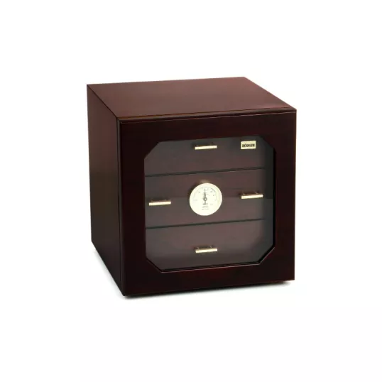Adorini Chianti-M Deluxe humidor rózsafa borítással – fiókos szivar szekrény üvegajtóval, 125 szál szivarhoz