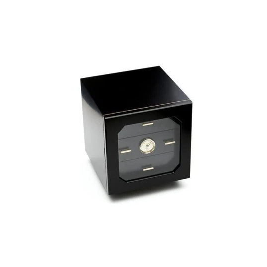 Adorini Chianti-M Deluxe humidor – matt fekete fiókos szivar szekrény üvegajtóval, 125 szál szivarhoz - Humidor 80-150 szál szivarnak