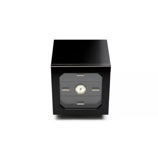 Adorini Chianti-M Deluxe humidor – matt fekete fiókos szivar szekrény üvegajtóval, 125 szál szivarhoz - Humidor 80-150 szál szivarnak