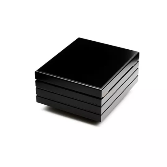 Adorini Firenze Deluxe spanyol cédrusfa humidor, fényes fekete lakozott szivardoboz 75 szál szivar számára - Humidor 40-80 szál szivarnak