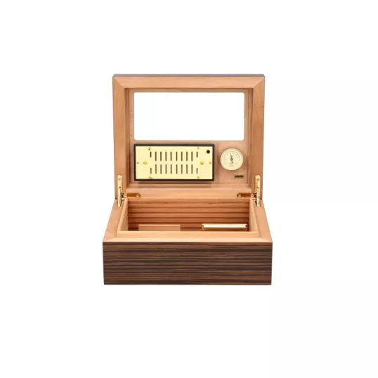 Adorini Vittoria M Deluxe humidor – makassar / ébenfa mintás kivitel, 70 szál szivar részére