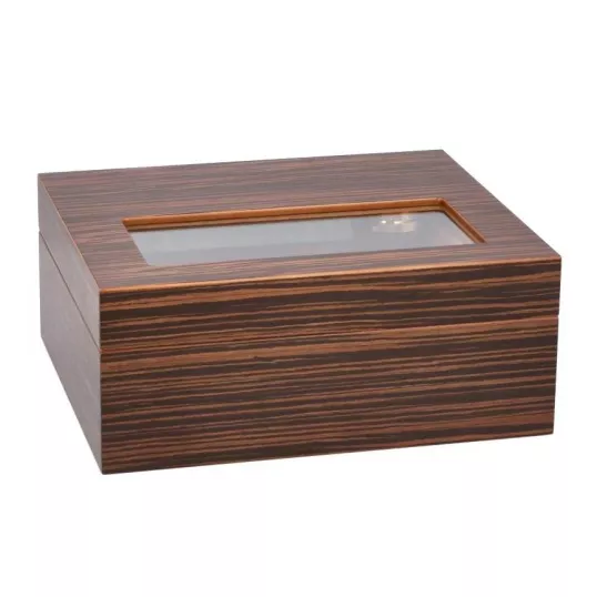 Adorini Vittoria M Deluxe humidor – makassar / ébenfa mintás kivitel, 70 szál szivar részére