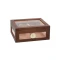 Adorini Treviso Walnut M Deluxe humidor – körben üveges kivitel, diófa borítással, 75 szál szivar részére