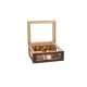 Adorini Treviso Walnut M Deluxe humidor – körben üveges kivitel, diófa borítással, 75 szál szivar részére