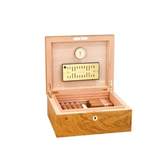Adorini Salento olajfa Medium Deluxe humidor – 75 szálas, spanyol cédrus belsővel