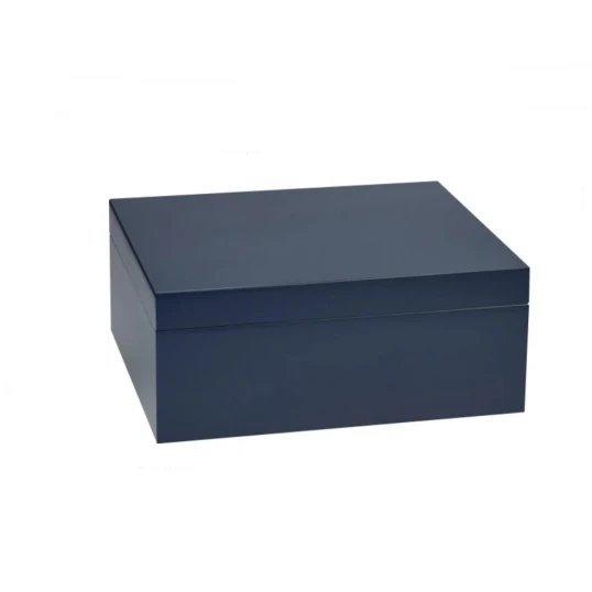 Adorini Humidor Medium Deluxe Midnight Blue humidor, matt éjkék lakkozott felülettel, 75 szál szivar részére