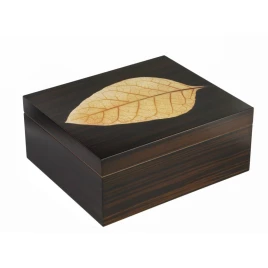 Adorini Verona Deluxe sötétbarna csíkos humidor dohánylevél mintával