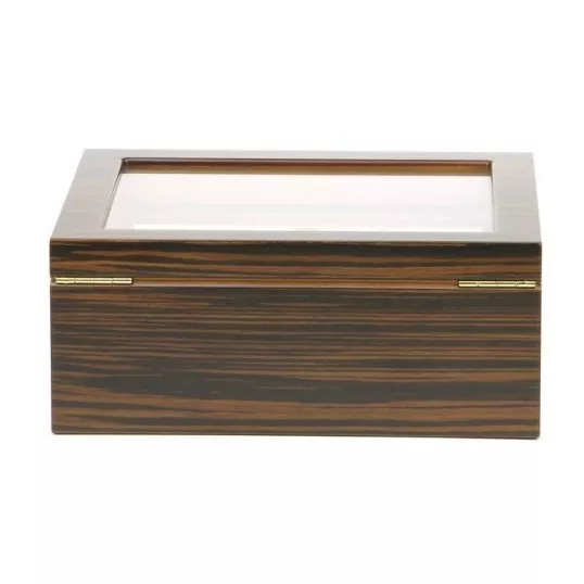 Adorini Treviso Deluxe üveges humidor ébenfa borítással – 75 szál szivarhoz, külső hygrométerrel