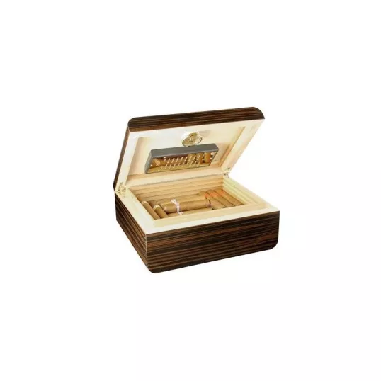 Adorini Novara Deluxe humidor barna ébenfa mintás szivardoboz - 75 szál Corona szivar részére