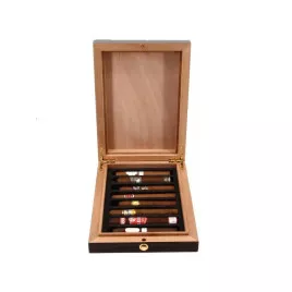 Adorini Vedado ébenfa mintás utazó humidor spanyol cédrusfából 8 szál szivar számára 