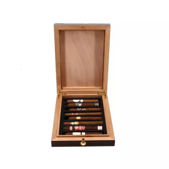 Adorini Vedado ébenfa mintás utazó humidor spanyol cédrusfából 8 szál szivar számára - Humidor 5-20 szál szivarnak