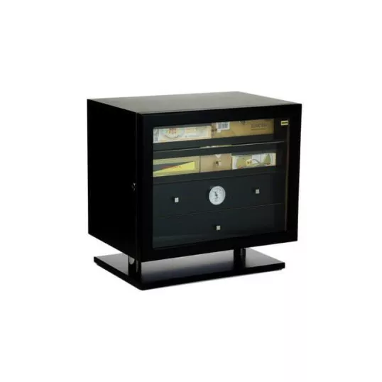 Adorini Varese Deluxe fekete lakkozott humidor szekrény – 500 szál szivar részére