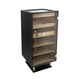 Adorini Prato Deluxe fekete humidor szekrény – üveges tetővel, akár 1200 szál szivar részére