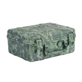 Cigar Caddy utazó humidor zöld terepmintás műanyag szivartároló, párásítóval - 40 szál szivar részére