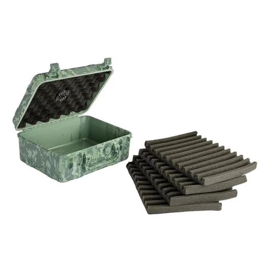 Cigar Caddy utazó humidor zöld terepmintás műanyag szivartároló, párásítóval - 40 szál szivar részére
