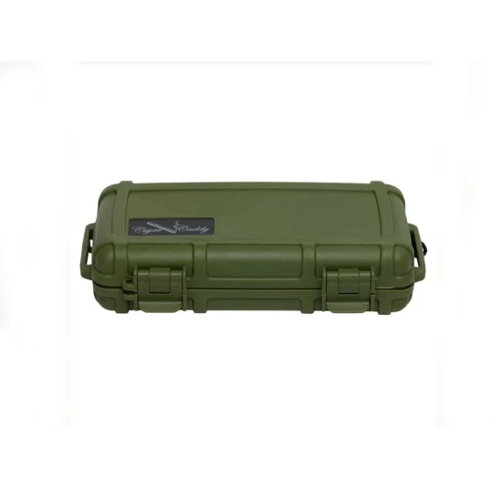 Cigar Caddy Blue kis méretű utazó humidor 5 szál szivar részére, kézre akasztható pánttal - zöld