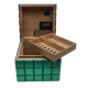 Colibri Heritage Cube humidor 40-50 szál szivar számára, zöld színű, digitális hygrométerrel