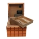 Colibri Heritage Cube humidor 40-50 szál szivar számára, narancssárga színű, digitális hygrométerrel