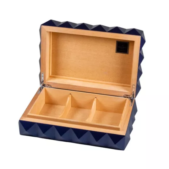 Colibri Quasar humidor 45-50 szál szivar számára, digitális hygrométerrel - kék színű Daniel Marshall Edition