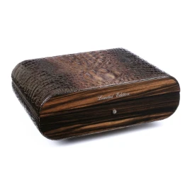Gentili Limited Edition Ebano Makassar humidor – krokodilbőr borítással, 50–70 szivar részére – 82/100