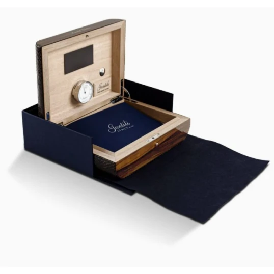 Gentili Limited Edition Ebano Makassar humidor – krokodilbőr borítással, 50–70 szivar részére – 82/100 - Humidor 40-80 szál szivarnak