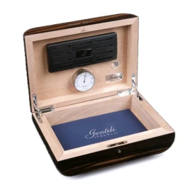 Gentili Limited Edition Ebano Makassar humidor – krokodilbőr borítással, 50–70 szivar részére – 82/100