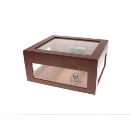 Germanus humidor – vörösesbarna, üveges, 100 szálas, digitális higrométerrel