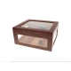 Germanus humidor – vörösesbarna, üveges, 100 szálas, digitális higrométerrel - Humidor 80-150 szál szivarnak