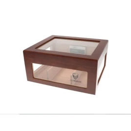 Germanus humidor – vörösesbarna, üveges, 100 szálas, digitális higrométerrel