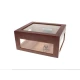 Germanus humidor – vörösesbarna, üveges, 100 szálas, digitális higrométerrel