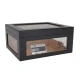 Germanus Humidor, fekete carbon mintás, három oldalán és a tetején üveges, kb. 100 szál szivar részére - Humidor 80-150 szál szivarnak