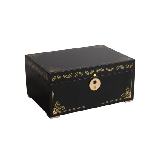 Oro by Humidor Supreme – Biometrikus luxus humidor - ébenfekete - Humidor 80-150 szál szivarnak