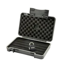 Passatore, lakattal zárható acryl utazó humidor 5 szál szivar részére, fekete színű