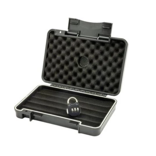 Passatore, lakattal zárható acryl utazó humidor 5 szál szivar részére, fekete színű