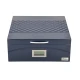 Passatore humidor – királykék, bőrbetéttel, digitális higrométerrel, 30–40 szivarhoz