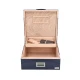 Passatore humidor – királykék, bőrbetéttel, digitális higrométerrel, 30–40 szivarhoz