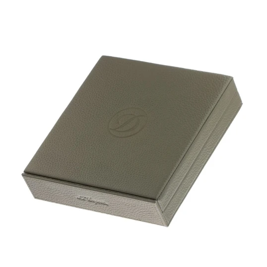 Bőr borítású kézzel készített S.T. Dupont Okoumé fával bélelt utazó humidor 8 szál szivar részére-Khaki zöld - S.T. Dupont szivartok - Cigar Universe